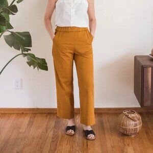 Everlane Sz 4 Relaxed Straight Cropped Orange Cotton Pants